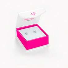 CZ Birthstone Heart Earrings - 925 Sterling Silver Hypoallergenic Earrings for Girls with Safety Screw Backs - Safe and Comfortable for Toddlers and Little Girls - 04 de abril - Ver 7