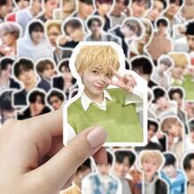 100pcs EN/HY Boyband Stickers, Celebrity Notebook Phone DIY Scrapbooking Waterproof Decorative Stickers - Multicolor - View 5
