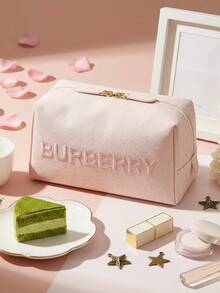 Burberry Túi đựng mỹ phẩm bằng vải canvas màu hồng nhạt, chất liệu mới, kiểu dáng thời trang Xuân Hè 2026, thêu logo, tiện dụng mang theo bên mình. Túi trang điểm. - màu hồng nhạt - Xem 5