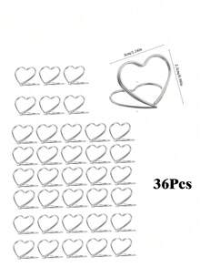 Bộ 12/36 kẹp hình trái tim và số, giá đỡ thẻ phù hợp cho đám cưới, văn phòng, bàn ăn, giá đỡ số bàn cưới hình trái tim, khung ảnh mini, tiệc cô dâu, tiệc tùng và trang trí nhà cửa. - Xem 3