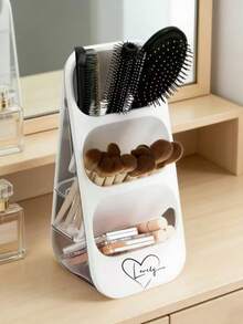 [Customized] Customizable Large Capacity Cosmetic Storage Box - Desktop Organizer, Makeup Tool Storage, Suitable For Bathroom, Bedroom, Office Desk, Vanity, Easy To Store Skincare, Makeup Brushes, Eyebrow Pencils, Lipsticks, Tiered Design - Multicolor - View 7
