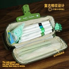 1 chiếc hộp đựng bút cầm tay kiểu retro kẻ caro thời trang, đồ dùng văn phòng phẩm cho học sinh, dung tích lớn, túi đựng bút cho bé gái, đồ dùng học tập cho năm học mới. - A - Xem 6