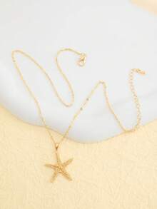 1pc Elegant Starfish Necklace, Classic Gentle Minimalist Versatile Refined Fashion Jewelry - one-size - View 2