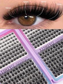 384pcs C-Curl Mixed Length 10-16mm Fluffy & Lightweight Natural Eyelash Extension Kit, Reusable Eyelash Clusters, C-Curl Individual False Eyelashes - View 4