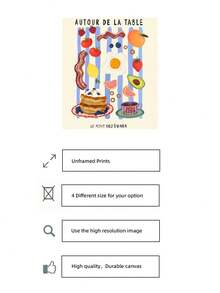 1pc Frameless Chic Hand-Drawn Breakfast Food Illustration Kitchen Art Canvas Poster Print Cute Colorful Decor For Kitchen, Living Room, Dorm Room - Breakfast - View 6