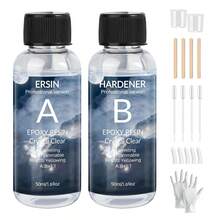 Keo epoxy dạng chai A&B kiểu Moon Style dung tích 20ml, 50ml, 100ml, 200ml, kèm bộ dụng cụ thủ công đầy đủ, dễ sử dụng và mang theo, không tạo bọt, độ bóng cao, thích hợp cho các sản phẩm thủ công để bàn, đồ thủ công sáng tạo, trang sức và khuôn nhựa. - Nhựa epoxy - Xem 9