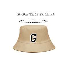 1 chiếc mũ tai bèo chữ cái A-Z cho trẻ em (unisex), thoáng khí, chống tia UV, đa năng, thích hợp cho hoạt động ngoài trời và thường ngày. - Màu Khaki - Xem 10