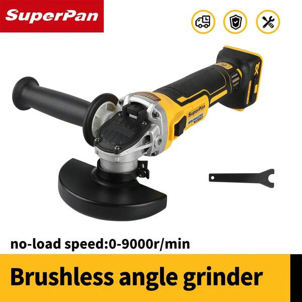 SuperPan SP405NT Brushless Cordless Angle Grinder, 100mm Handheld Grinding & Cutting Tool, Multifunctional Polishing Rust Removal Power Tool For Home Use, Bare Tool Version