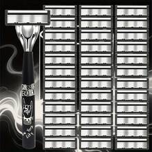 [Premium Razor] Ultra-Sharp Premium Retro Manual Razor Set | 6-Layer Blades, Interchangeable Heads, Ergonomic Handle, Reusable Refillable Design For Smooth Shaving Precision - Perfect Father's Day And Birthday Gift - Multicolor - View 2