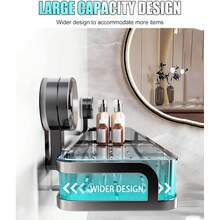 Suction Cup Bathroom Shelf, No Drilling Required Removable Bathroom Storage Rack, Max Load 15kg, Suitable For Bathroom And Kitchen - A - View 6