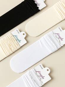 1/5 paires de chaussettes décontractées pour , blanches, ivoire, mode polyvalente, respirantes et absorbantes - Multicolore - Voir 6