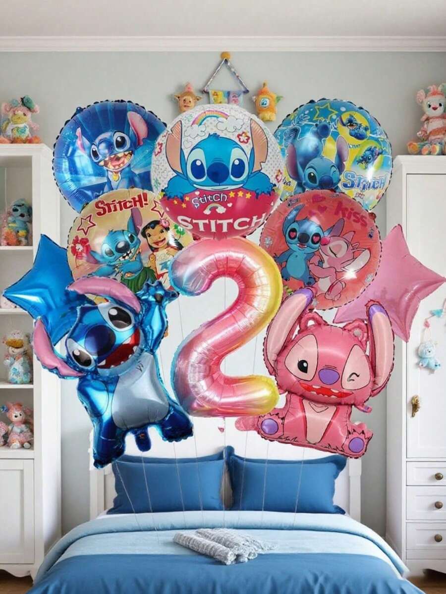 星际宝贝主题生日气球，适用于庆祝活动、婚礼、新娘礼物、生日、周年纪念日、室内外装饰 - 如圖 - 查看 1