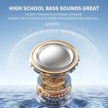 MovingTing Auriculares inalámbricos - Auriculares verdaderamente inalámbricos compatibles con Apple y Android, con micrófono integrado, a prueba de sudor, color blanco, auriculares inalámbricos, airbuds, auriculares verdaderamente inalámbricos - S90 - Ver 6