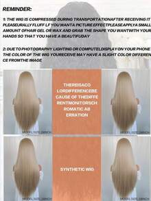 13x4长直金色合成蕾丝前假发，无胶蕾丝前假发 - 彩色 - 查看 11