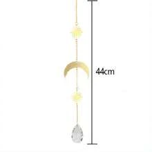 1pc Celestial Crystal Wind Chime Star Moon Gold Pendants With Rainbow Crystals Hanging Home Decor Mystical Sun And Moon Design Boho Chic Pendant Spiritual Energy Healing Crystal For Living Room Bedroom Yoga Space Meditation Spiritual Altar Decor Mystical Dreamcatcher Style Home Accent Energy Pendant For Positive Vibes And Spiritual Growth Bohemian Wall Decor With Sun Star Design Boho Room Hanging Ornament For Home Styling - Style H - View 10
