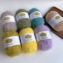 6卷*每包40克马海毛纱线，非常适合钩织披肩、毯子、发圈、毛衣和其他手工工艺品。 - 3115-6卷 - 查看 2