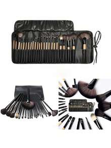 Bộ 24 cọ trang điểm bằng gỗ tự nhiên kèm giá đỡ, dụng cụ trang điểm dùng cho má hồng, phấn mắt, kẻ lông mày, tạo khối và phấn phủ. - Nhiều màu - Xem 2