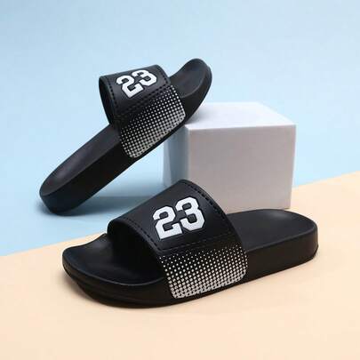 Dép xốp trẻ em thời trang, kiểu dáng thể thao, số 23, chất liệu EVA mềm mại, co giãn, nhẹ, thích hợp cho bé trai sử dụng trong nhà và ngoài trời.