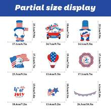 1 Set Of 9 Pcs Independence Day Themed Window Stickers, Includes Car, Hot Air Balloon, Statue Of Liberty Patterns, July 4th Window Decor, Removable Static Cling Glass Stickers, Suitable For Bedroom, Living Room, Balcony And Display Window Decoration - Independence Day - View 8