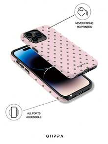 Una elegante funda para teléfono que no incluye cordón ni soporte. Funda GIIPPA de 1 pieza con base rosa claro y diseño de lunares verdes para 17 Pro, adecuada para 16 Pro, 15 Pro, 14 Pro. Funda coreana elegante e interesante, compatible con 11/12/13/14/15/16 Pro Plus. Diseño elegante adecuado tanto para hombres como para mujeres. Regalo para Navidad, Día de San Valentín, Pascua, temporada de bodas y cumpleaños para novias. - Multicolor - Ver 5