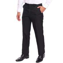 Men's Plain Oxford Dress Pants By AmaDeus - Black - View 2