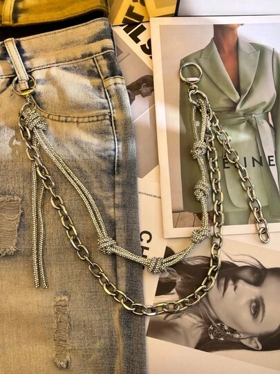 2026 Autumn New Multicolored Lucky Dice Pants Chain Y2K Fashionable Men And Women One's Waist Luxury Accessories Product Color Order, Randomly Sent