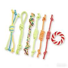 Juego de juguetes de cuerda anudada para perros, juguetes interactivos resistentes a masticar y limpiar los dientes para perros pequeños/medianos - Multicolor - Ver 13
