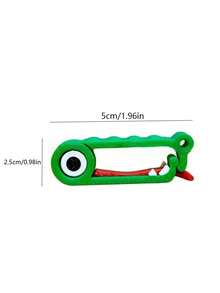 3D Cute Crocodile Shaped Portable Travel Essential Cable Organizer Clip, Universal Earphone Line Tidy Clip For Home, Office, Car, Mini Creative Cartoon Cable Management Accessory, Durable Space-Saving Charging Cable Organizer - Green - View 7