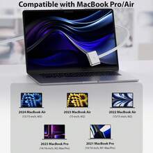 支持140W快充的MagSafe3磁吸充电线，USB-C转MagSafe3充电线，适用于MacBook Pro Air 14/16英寸 - 2米/6.6英尺 - 白色 - 查看 4