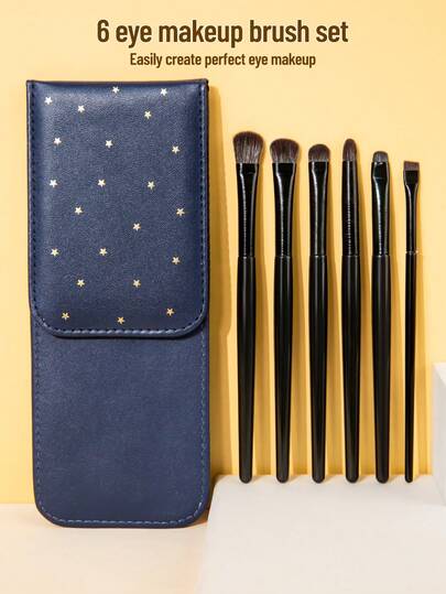 SEPROFE 6支眼影刷套装，超柔软纤维设计，贴合眼部肌肤，包含眼影刷、细节刷、眼线刷，适用于眼部彩妆产品和工具