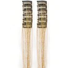12pcs Women's Fashion Shiny Gold Foil Tassel Hair Clips, Ribbons, Straight Hair Extensions, Suitable For Daily Wear, Balls, Parties, Hair Accessories, Head Accessories, Hair Accessories For Women, Hair Piece, Hairpin - 彩色 - 查看 3