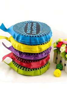1 buah desain bulat, tahan lama dan dapat menghasilkan suara, bahan karet, mainan lelucon bantalan kentut, gaya hadiah lucu, pola papan catur multi-warna, pola papan catur klasik, detail efek suara kentut yang lucu, alat peraga hiburan pesta lelucon, cocok untuk Hari April Mop dan pesta ulang tahun. - Acak multiwarna - View 3