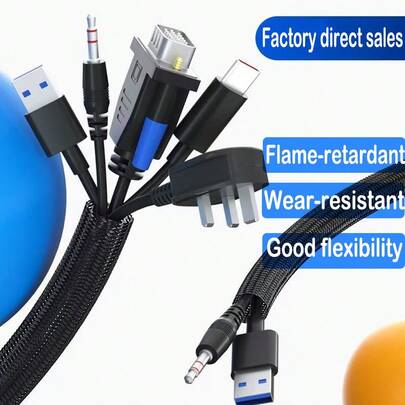 13mm 可扩展电缆保护管、电线保护器、配件、自收缩式电缆管理工具、自动电缆重叠、柔性电缆整理系统、分段式电缆收纳