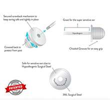 Girls Screwback Pink Earrings Heart Cubic Zirconia Pink Screw Back Earrings for Girls with Stainless Steel Post Multicolor - como en la foto - Ver 4