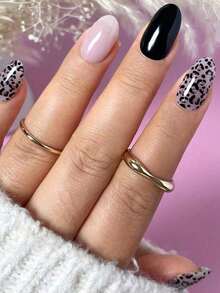20 miếng dán móng tay gel bán khô (họa tiết da báo hồng), miếng dán móng tay gel, cần đèn UV để làm khô, chất lượng salon, bền lâu. - Nhiều màu - Xem 3