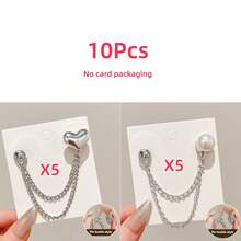 2 chiếc kẹp ống quần denim hình trái tim/nơ đính ngọc trai giả, dùng để tránh ống quần bị kéo lê trên mặt đất, khóa giày chống trượt, điều chỉnh độ dài quần, ngăn ống quần chạm đất, phù hợp với quần jean và quần dài. - A - Xem 27