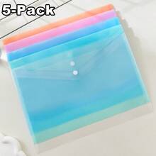 A4透明按扣式文件袋 - 防水文件收纳袋，适用于家庭和办公室 - 套裝 - 查看 10