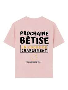 Tween Girls' Casual Funny Print Crew Neck Short Sleeve T-Shirt, Summer Top - Pink - View 7