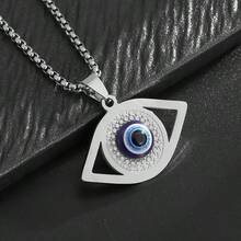 1 chiếc dây chuyền mặt hình mắt quỷ bằng thép không gỉ - Thời trang - Xem 5