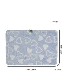 1 Stück einfarbige minimalistische Luxus Laptop-Hülle für Studenten, 11"/13"/15" Laptop & Tablet Aufbewahrungstasche, Herzmuster Plüsch Lässig Unisex Tablet Schutzhülle, Innentasche, kleine Dokumententasche, Laptop Tragetasche, kompatibel mit iPad Air 4 5 Pro, stoßfest - Blau - Übersicht 12