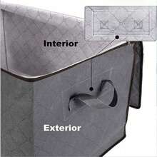 1/2/3/6/10pcs Capacity Clothing & Quilt Storage Bag With Transparent Window, Non-Woven Fabric Wardrobe Dust-Proof Foldable Storage Bag, Necessary For Home & Dorm, Christmas Storage Basket, Gift Basket, Storage Box, Large Storage Box, Cute Gift Basket, Felt Creative Desktop Storage Box - Grey - View 7