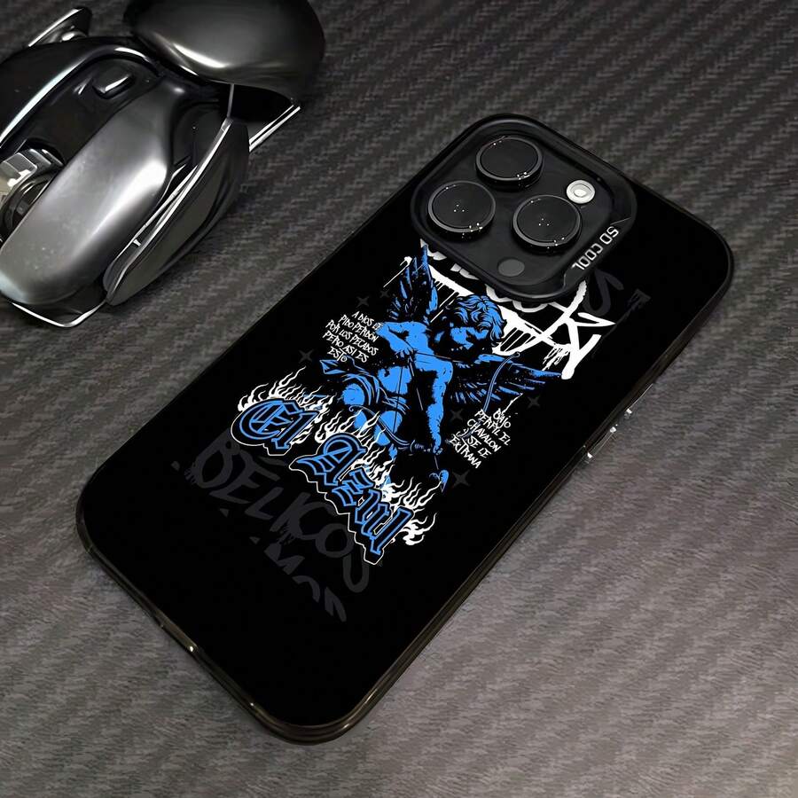 Ángel azul arquero fondo negro sadboyz.funda de teléfono Fundas compatibles con ,Apple,VIVO,OPPO,,, y Honor.Fabricadas en silicona TPU,ofrecen protección contra golpes y caídas. - Negro - Ver 1