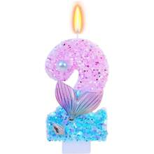 1pc 0-9 Combination Numeric Candle, Pearl Mermaid Tail Candle, Suitable For Birthday Party, Anniversary, Wedding, Pet Birthday Party, Premium Baking Cake Decor - View 19