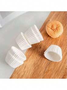 200个纸质纸杯蛋糕盒、纸杯蛋糕衬垫和玛芬模具，纸杯蛋糕盒，迷你玛芬，纸质，防油，适用于婚礼、生日、派对 - 白色 - 查看 8