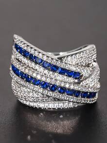 1 chiếc nhẫn Cubic Zirconia lộng lẫy dành cho nữ, thích hợp làm quà tặng đám cưới, lễ đính hôn, kỷ niệm, tiệc tùng hoặc ngày Valentine. - 1 # - Xem 2