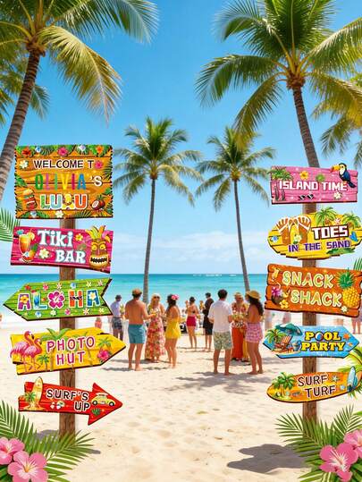 Bộ 13 biển chỉ dẫn trang trí tiệc Luau Hawaii, biển chào mừng tiệc Hawaii, biển chỉ dẫn tiệc nhiệt đới mùa hè, biển giấy chủ đề nhiệt đới với màu sắc rực rỡ và họa tiết Hawaii cho tiệc nướng bên hồ bơi mùa hè, phông nền chụp ảnh, sự kiện ngoài trời/trong nhà (không cần điện), trang trí tiệc Hawaii, biển chỉ dẫn sự kiện, trang trí lễ hội, trang trí nhẹ, trang trí sự kiện, tụ họp xã hội, đồ dùng cho tiệc sinh nhật, đám cưới theo chủ đề Fiesta Hawaiian Luau Tiki với 2 tờ nhãn dán.