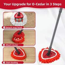 Chenille Duster Heads O-Cedar 2025 Unique Design Heads Turn Mop Into Long-Handle Duster Dry Cleaning Trap Bucket & Handle Not Included - 1 - View 6