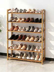 1个3/4/5层竹制鞋架收纳架，垂直多层大容量鞋架，适用于玄关、走廊、衣柜、阳台和客厅，是家庭和公寓收纳运动鞋、靴子、高跟鞋和拖鞋的理想之选。 - 彩色 - 查看 3