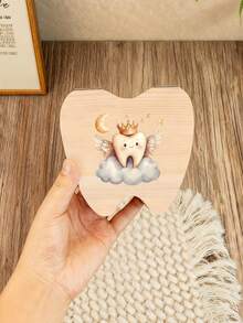 Angel Pattern Tooth Fairy Box - Christening, Birthday And Newborn Gift Tooth Holder, Functional, Decorative, Lettered, Fashionable, Modern, Colorful, Cute, Casual, Customizable, Personalized, Unique, Suitable For Back To School For Son Or Daughter - Multicolor - View 19