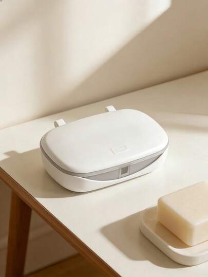 1 khay đựng xà phòng tối giản, khay đựng xà phòng bằng nhựa có nắp đậy, giá đựng xà phòng phòng tắm, hộp đựng xà phòng du lịch di động, phụ kiện phòng tắm